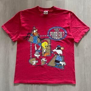 Vintage 90s Looney Tunes “What’s Your Pwoblem?” Cartoon T-Shirt Made in USA L